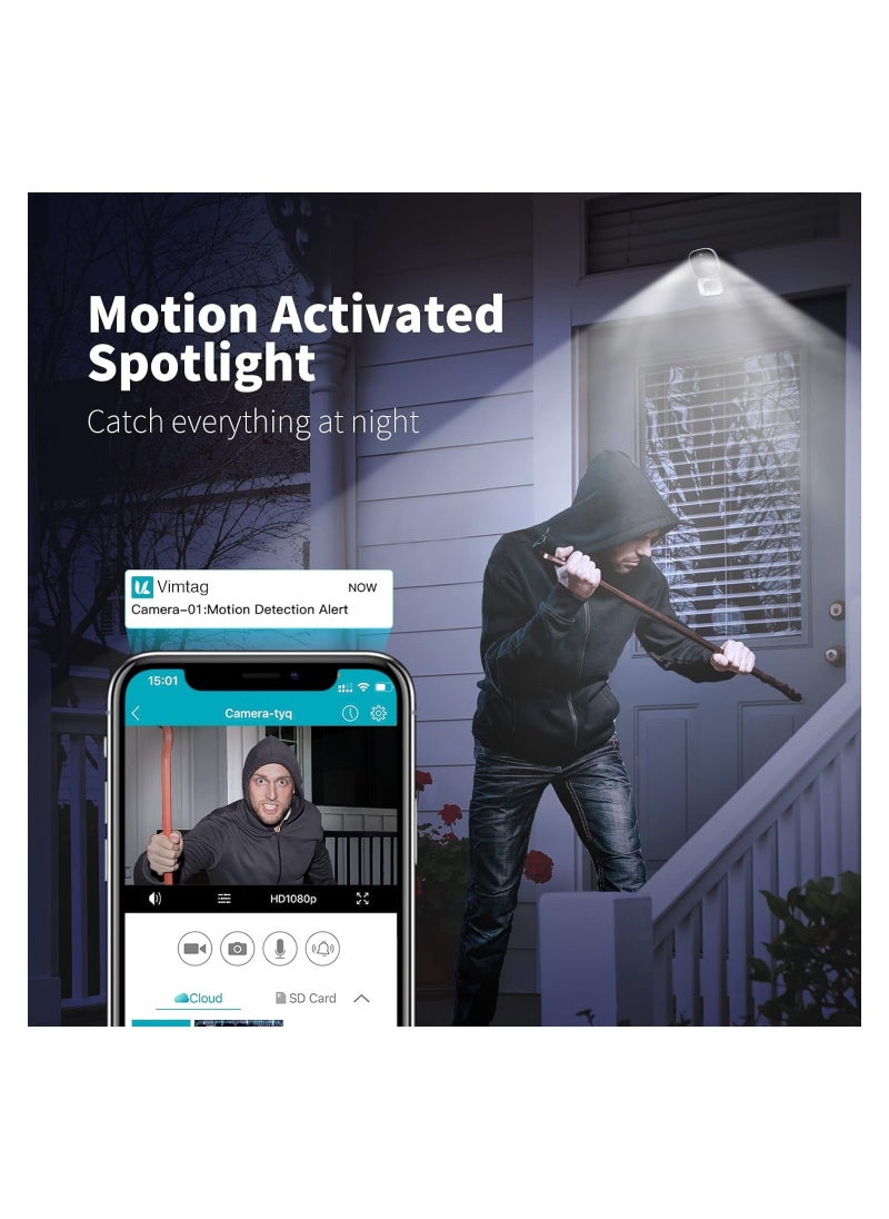 Security Cameras, Outdoor/Indoor Camera for Home Security,  2.5K/4MP Wireless Cameras, AI Motion Detection, Color Night Vision, 2-Way Talk, Cloud/SD Card Storage, Support Alexa & 2.4G WiFi