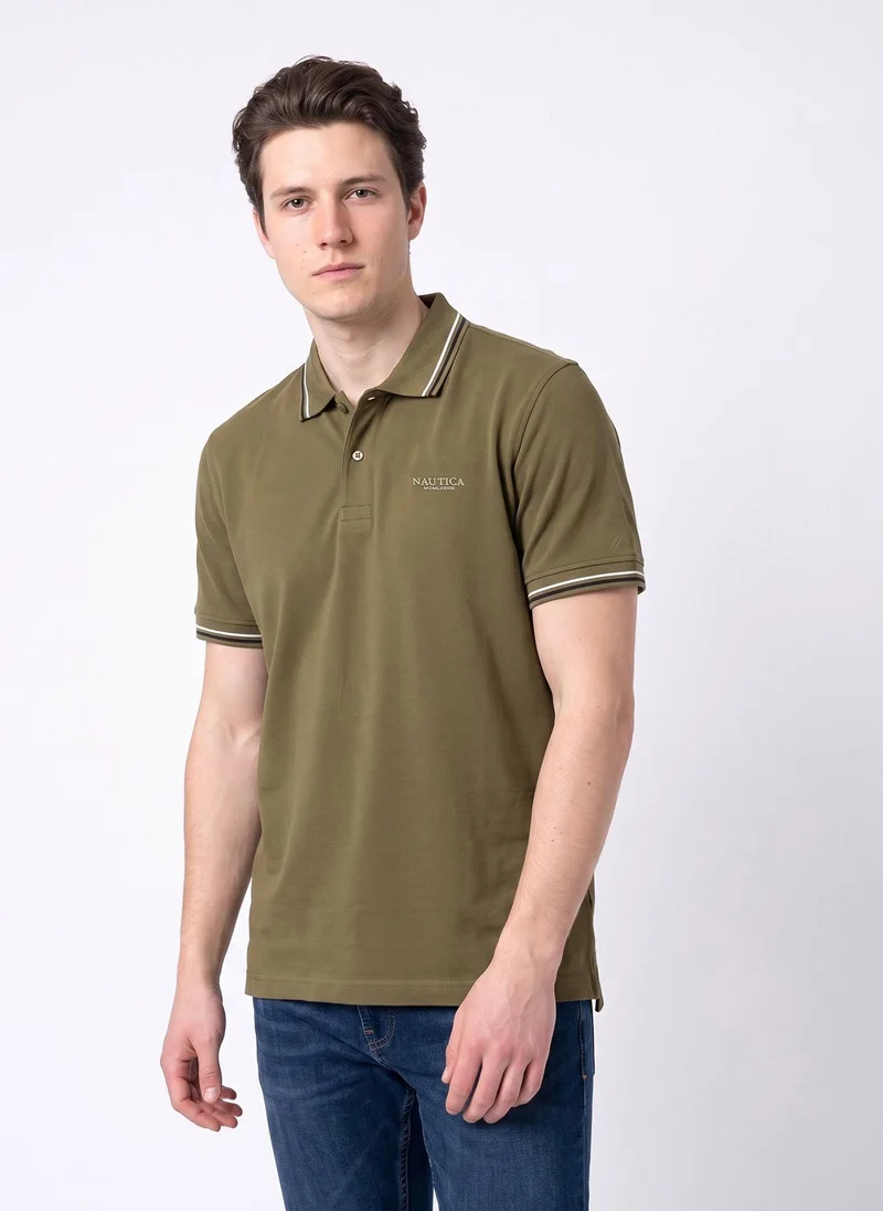 نوتيكا Men's Polo Regular Fit Short Sleeve Premium Essentials Cotton Polo - Palmleaf