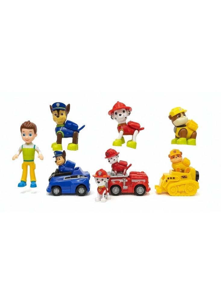بريميم مجموعة شخصيات باو باترول بيج ريسكيوز للأطفال – رايدر، تشيس، مارشال، ورابل مع مركبات الإنقاذ، مجموعة ألعاب تعليمية للأطفال من عمر ثلاث سنوات فما فوق - Image 4