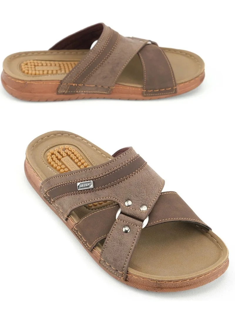 Gezer Summer Men's Artificial Leather Pu Sole Comfortable Daily Slippers