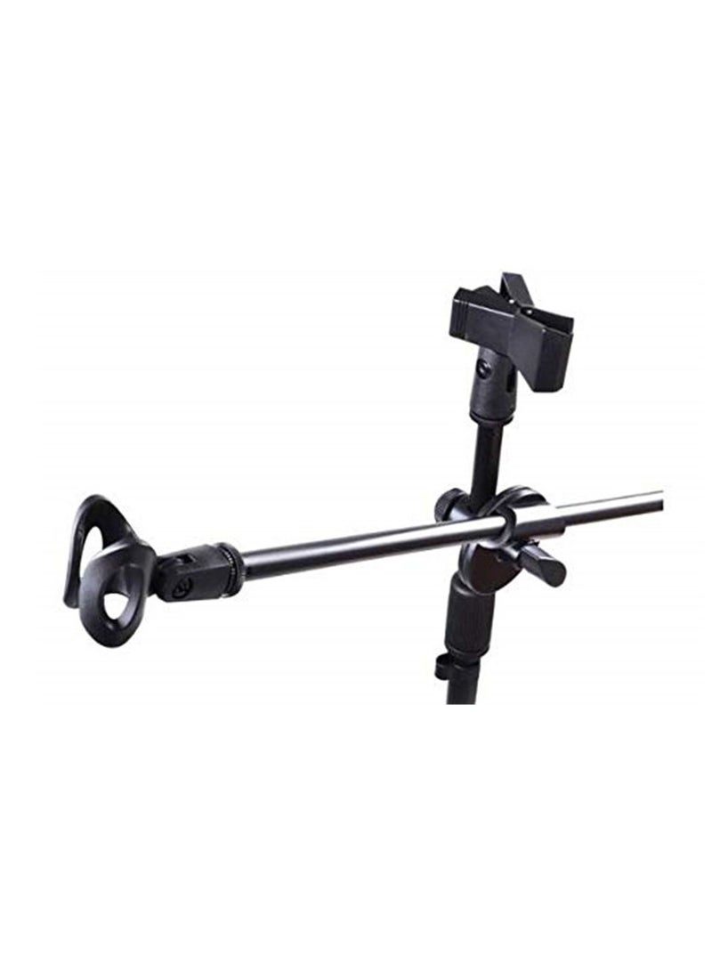 Djustable Double-headed Mic Clip Microphone Holder Telescopic Floor Boom Stand - Image 2