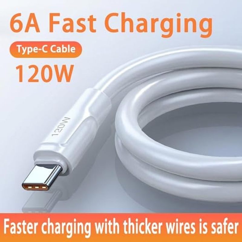 USB Type-C Charging Data Cable: 1M Ultra Thick 200 Copper Core - 6A 120W Super Fast Charging for High Speed Power Supply And Data Transfer - Image 4