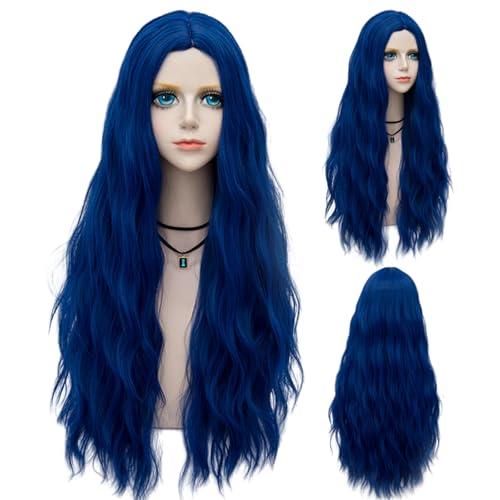 Probeauty Blue Wig Long Royal Blue Bride Wigs for Women Synthetic Wigs Long Curly Wave Cosplay Wig for Halloween Corpse Costume - Image 3