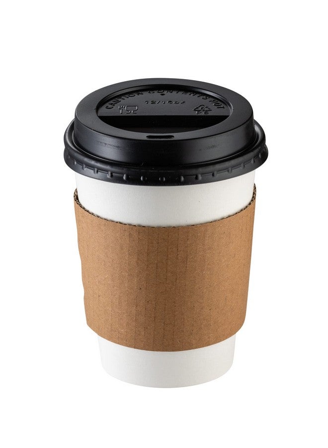 Gusto GUSTO [12 oz. - 100 Sets Disposable Coffee Cups with Lids and sleeves - To Go Paper Hot Cups for Travel and Office Use - Formerly Comfy Package - Image 2