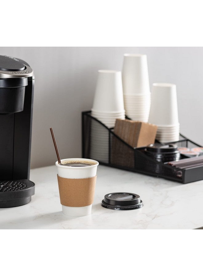 Gusto GUSTO [12 oz. - 100 Sets Disposable Coffee Cups with Lids and sleeves - To Go Paper Hot Cups for Travel and Office Use - Formerly Comfy Package - Image 5
