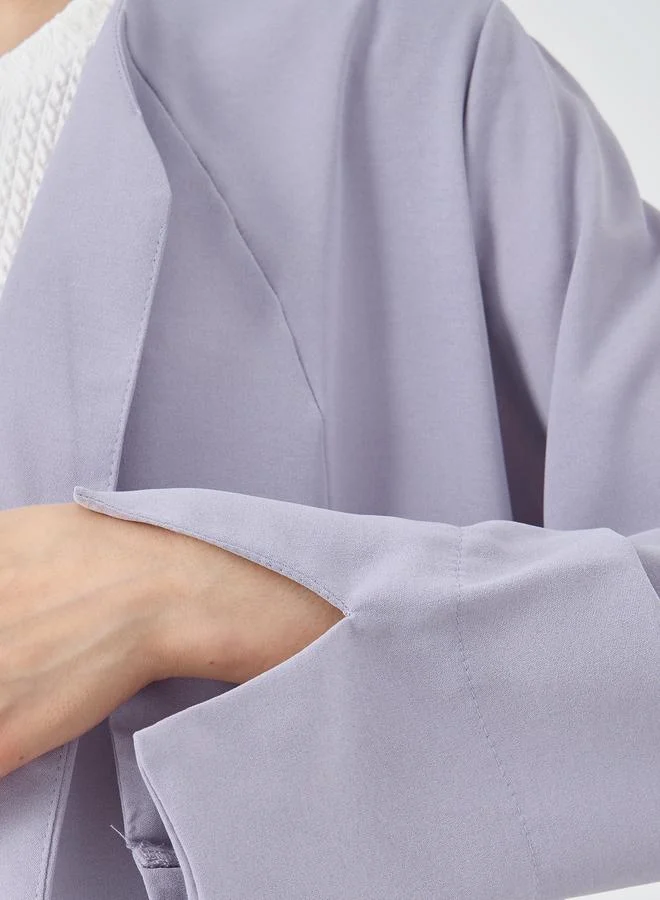 Take Two Take Two Solid Front Open Kimono with Slit Sleeves