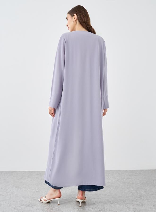 Take Two Styli Solid Front Open Kimono with Slit Sleeves - Image 4