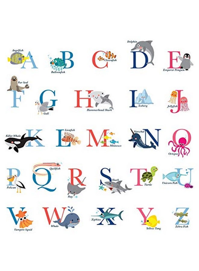 Decowall Ds8040 Az Ocean Alphabet Kids Wall Stickers Wall Decals Peel And Stick Removable Wall Stickers For Kids Nursery Bedroom Living Room (Small) D?Cor - Image 1