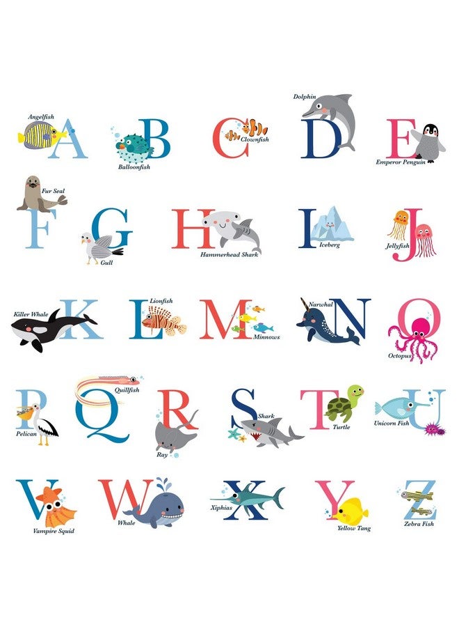 Decowall Ds8040 Az Ocean Alphabet Kids Wall Stickers Wall Decals Peel And Stick Removable Wall Stickers For Kids Nursery Bedroom Living Room (Small) D?Cor - Image 2