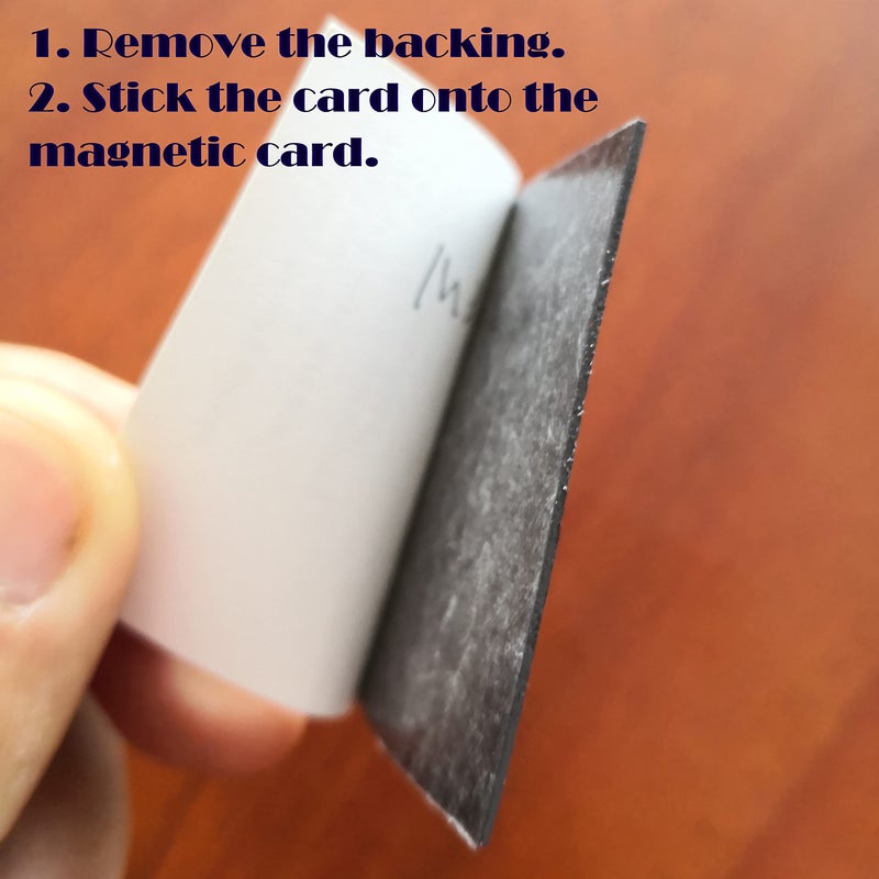 LLPT Self Adhesive Business Card Magnets 50 Packs Easy Peel Stick Promotion Small Magnetic Sheet for Business Marketing Card Teaching Schedule Photo Wall(BCM050) - Image 2