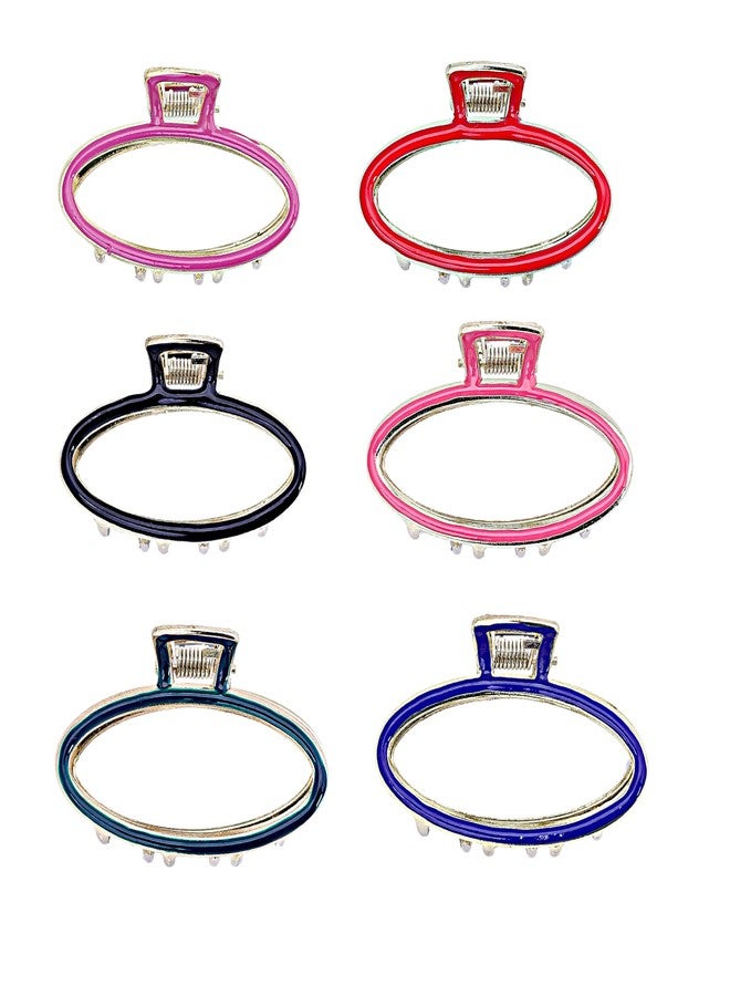 Cart Log Crown Clutcher Claw Clips| Colorful Metal Hair Accessories| Metal trendy hair clips| Pack of 12 Medium Size - Image 1