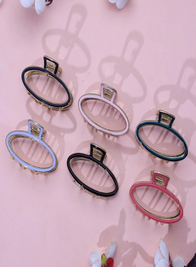 Cart Log Crown Clutcher Claw Clips| Colorful Metal Hair Accessories| Metal trendy hair clips| Pack of 12 Medium Size - Image 5