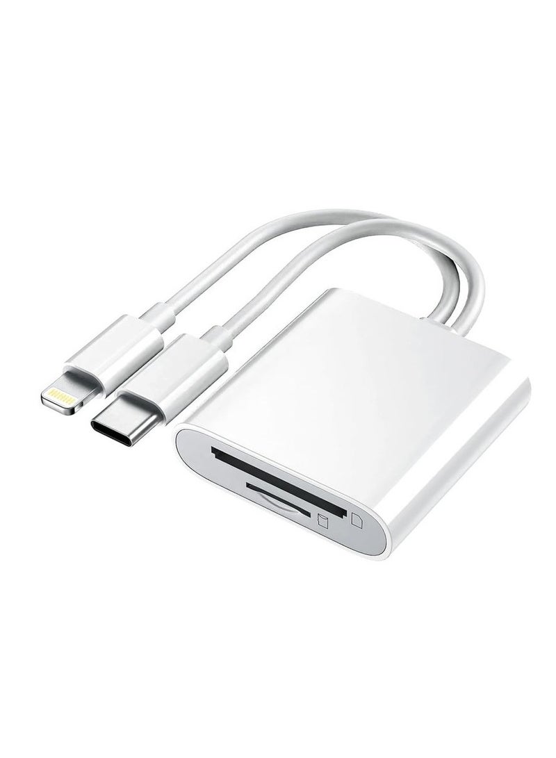 2-in-1 SD/TF Card Reader for iPhone & Type-C Devices – Dual Card Slot, Plug & Play, Camera Memory Card Adapter, High-Speed Transfer, Compatible with iPhone, iPad, Android, MacBook  - Image 2