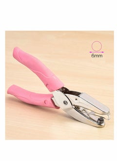 Y&D Olefu Paper Punch Puncher for Circle Shaped Hole Small Mini Tiny with Pink Soft Handheld Grip Diy Craft Tags Clothing Ticket Scrapbook Tool, Portable (Circle 1/4 Inch)  - Image 2