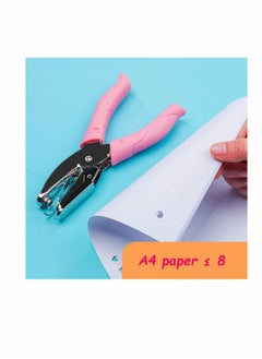 Y&D Olefu Paper Punch Puncher for Circle Shaped Hole Small Mini Tiny with Pink Soft Handheld Grip Diy Craft Tags Clothing Ticket Scrapbook Tool, Portable (Circle 1/4 Inch)  - Image 5