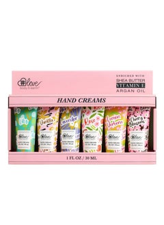 BODY & EARTH Hand Cream Gift Set, Hand Lotion Set for Dry Hands, Travel Moisturizing Hand Lotion with Vitamin E, Hand Cream Gift Set for Women  Birthday . Pack of 6,1.0 oz Tube  - Image 1