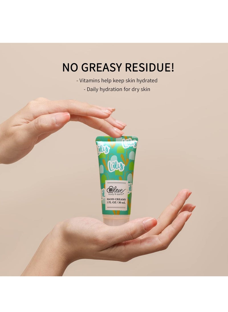 BODY & EARTH Hand Cream Gift Set, Hand Lotion Set for Dry Hands, Travel Moisturizing Hand Lotion with Vitamin E, Hand Cream Gift Set for Women  Birthday . Pack of 6,1.0 oz Tube  - Image 5