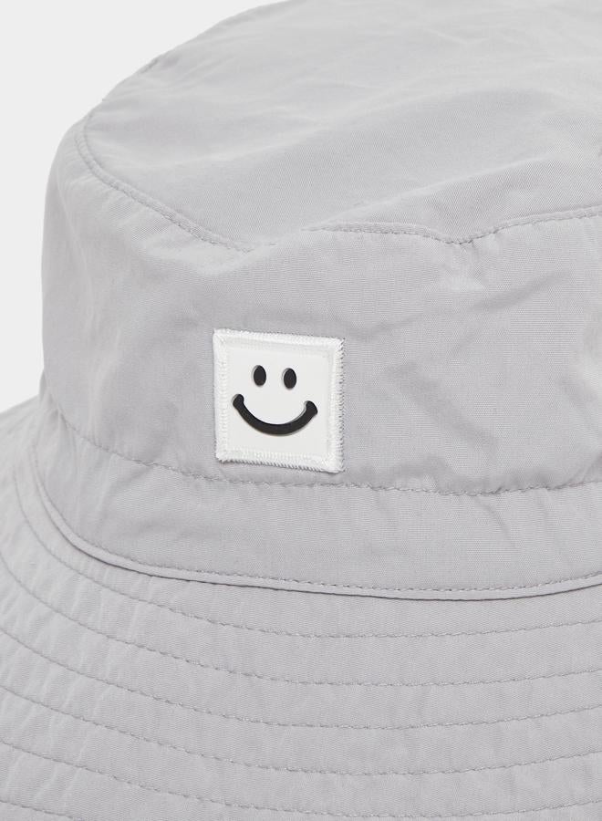 Styli Styli Solid Bucket Hat with Badge Details  - Image 4