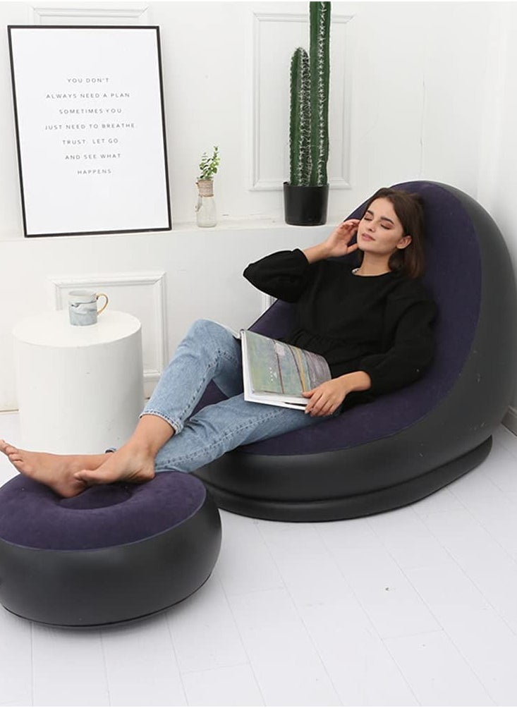 Generic - Air Mattress Inflatable Chair for Adults - Foldable Blow-Up Couch Lounger - Portable Air Sofa for Indoor Living/Outdoor Activities/Camping/Car Traveling - Image 1