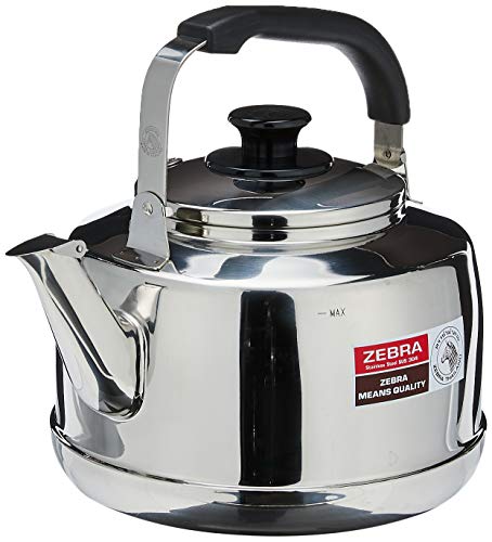 Zebra Technologies Extra Large Size 7.5 Liter Zebra Polished Mirror Finish Stainless Steel Whistling Canister Stovetop Teakettle Tea Kettle Teapot, Gas Electric Induction Compatible - Image 3