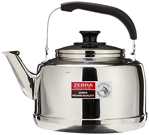 Zebra Technologies Extra Large Size 7.5 Liter Zebra Polished Mirror Finish Stainless Steel Whistling Canister Stovetop Teakettle Tea Kettle Teapot, Gas Electric Induction Compatible - Image 5
