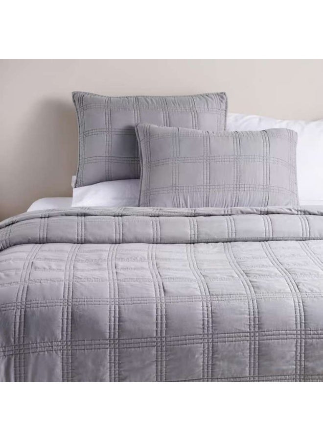 Pan Home Grey 3-Piece Bedspread Set for King Size - Image 1