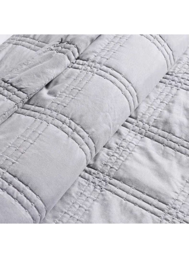 Pan Home Grey 3-Piece Bedspread Set for King Size - Image 3