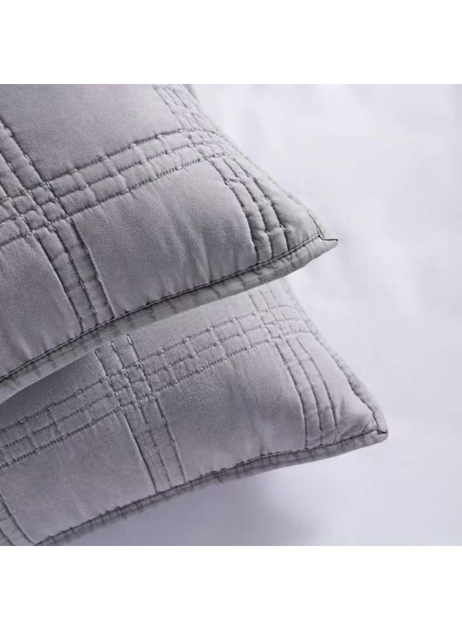 Pan Home Grey 3-Piece Bedspread Set for King Size - Image 4