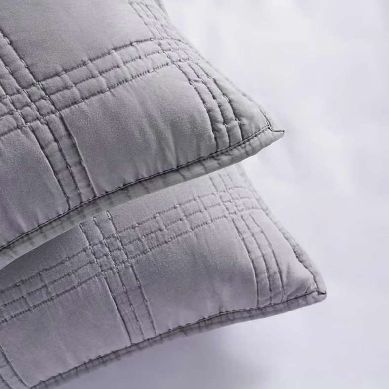 Pan Home طقم أغطية سرير رمادي مكون من 3 قطع بحجم كينغ - Image 4