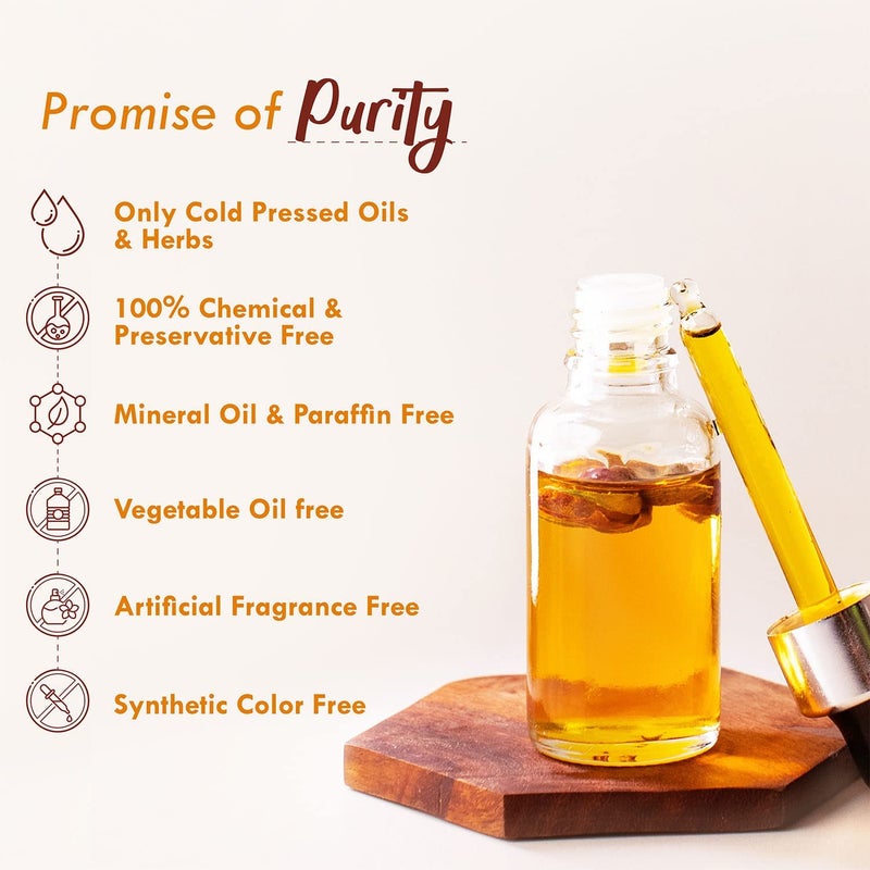 Nat Habit Turmeric Rosehip Mukhalaya Face Oil For Tan, Blend of 13 Cold Pressed Oils, For Natural Face Care, Free From Mineral Oil & Chemicals, 30ml - Image 4