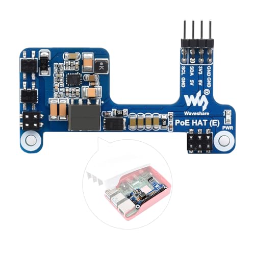 Waveshare PoE HAT (E) Compatible with Raspberry Pi 3B+/4B 802.3af-Compliant, Fully Isolated Switched-Mode Power Supply (SMPS) - Image 1