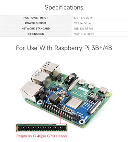 Waveshare PoE HAT (E) Compatible with Raspberry Pi 3B+/4B 802.3af-Compliant, Fully Isolated Switched-Mode Power Supply (SMPS) - Image 4