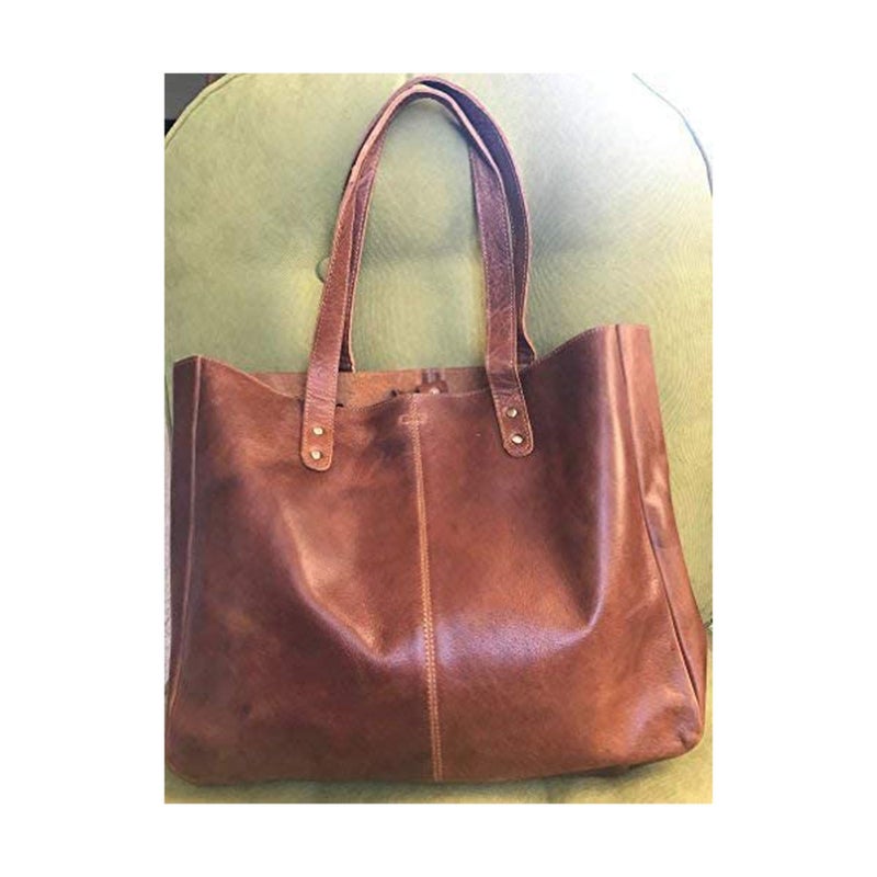 KomalC Leather Tote Bag for Women Purse Satchel Travel Bag shopping Carry Messenger Multipurpose Handbag - Image 3