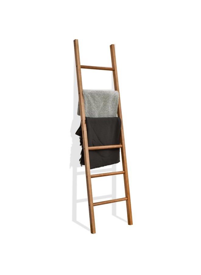 FUIN 6ft Wooden Natural Blanket Ladder Living Room Decorative Wall Leaning Farmhouse Quilt Display Holder Rustic Wood Towel Rack for Bathroom - Image 1