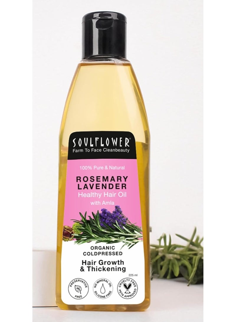Soulflower Rosemary Essential Oil 15ml & Rosemary Lavender Hair Oil 225ml | Combo for Hair Growth, Hair Fall Control, Stronger Roots, Scalp Nourishment & Dandruff Control – Pack of 2 - Image 4