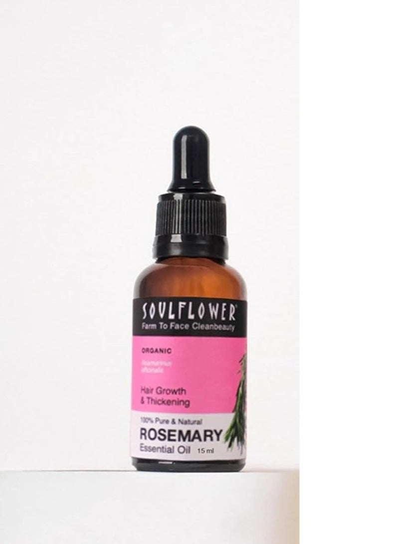 Soulflower Rosemary Essential Oil 15ml & Rosemary Lavender Hair Oil 225ml | Combo for Hair Growth, Hair Fall Control, Stronger Roots, Scalp Nourishment & Dandruff Control – Pack of 2 - Image 3