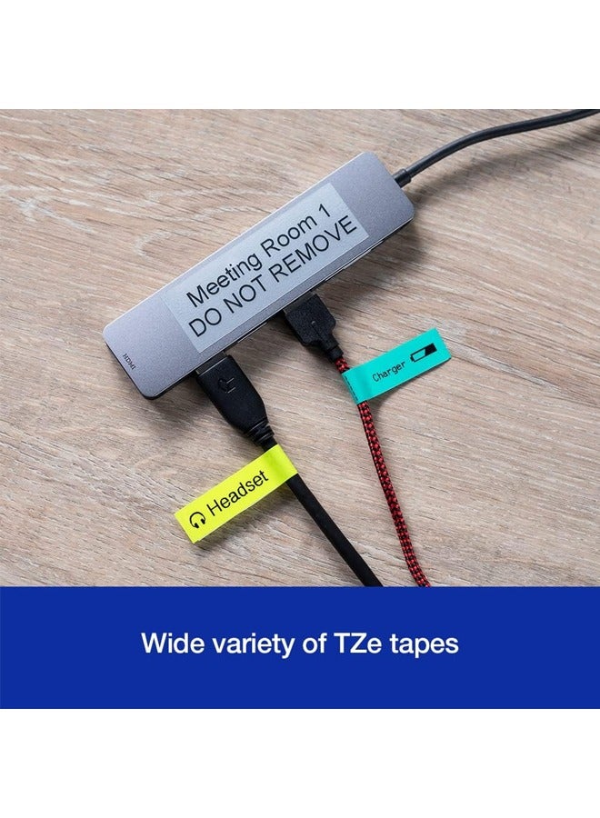 بروذر طابعة ملصقات Brother PT-D460BT للمكتب المنزلي بعرض من 3.5 إلى 18 مم شريط TZE مع واجهة بلوتوث - Image 4