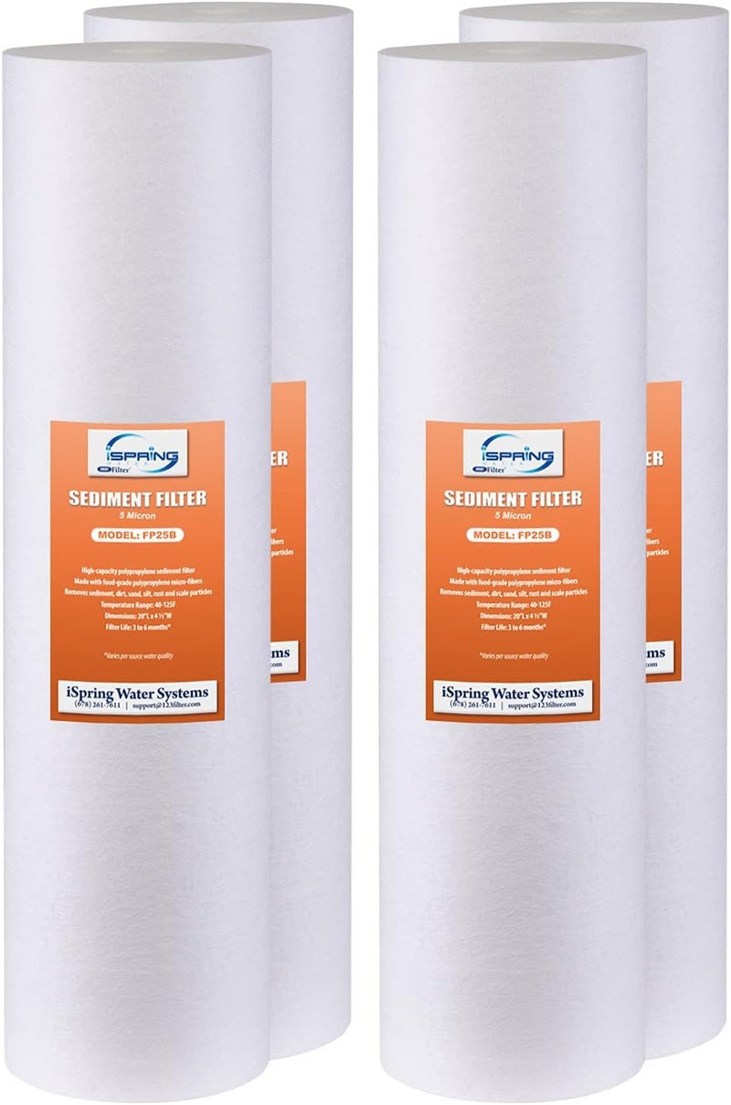 iSpring iSpring Whole House Water Filter Cartridge Iron  Manganese Reducing Water Filter Whole House 45 x 20  High Capacity 20x45 Water Replacement Cartridge Fine Sediment Filter 4 pieces5 microns  - Image 5