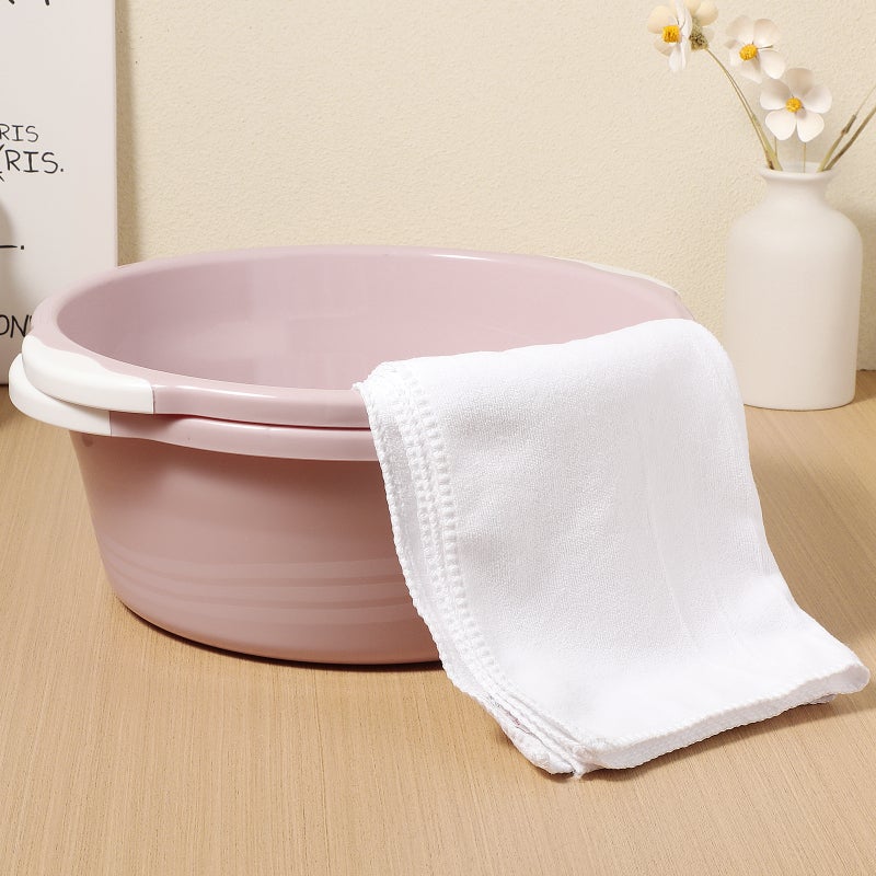 🚽 حوض غسيل بلاستيكي متوسط الحجم للمنزل والحمام وردي - Image 2