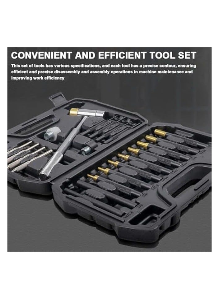 PROMASS 21PCS Punch Tool Set Double Sided Copper Hammer Punching Set Mechanical Maintenance Tools Chisel Pin Puncher Set  - Image 3