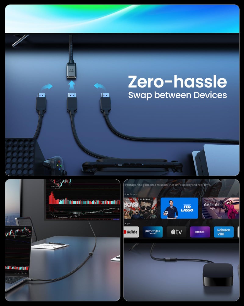Silkland 8K HDMI Extension Cable 6.6FT/2M HDMI Extender 2.1, 8K@60hz 4K@120hz HDMI Male to Female Adapter,Ultra High Speed 48Gbps HDMI Cord Compatible with Fire Stick Roku TV Blu-Ray Laptop PS5/4 - Image 5