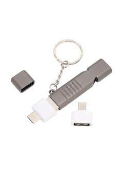 Thoraya Whistle USB flash drive sos outdoor waterproof whistle USB flash drive USB3.0 flash memory stick high speed flash drive flash drive thumb drive zinc alloy with keychain 32GB silver  - Image 3