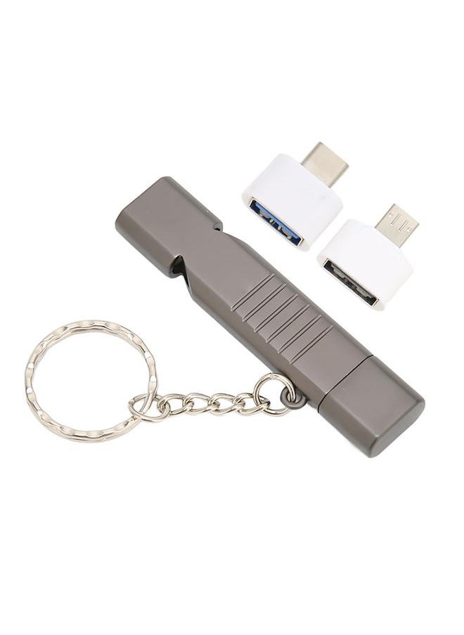 Thoraya - Whistle USB flash drive sos outdoor waterproof whistle USB flash drive USB3.0 flash memory stick high speed flash drive flash drive thumb drive zinc alloy with keychain 64GB black - Image 1
