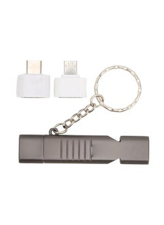 Thoraya Whistle USB flash drive sos outdoor waterproof whistle USB flash drive USB3.0 flash memory stick high speed flash drive flash drive thumb drive zinc alloy with keychain 32GB silver  - Image 2