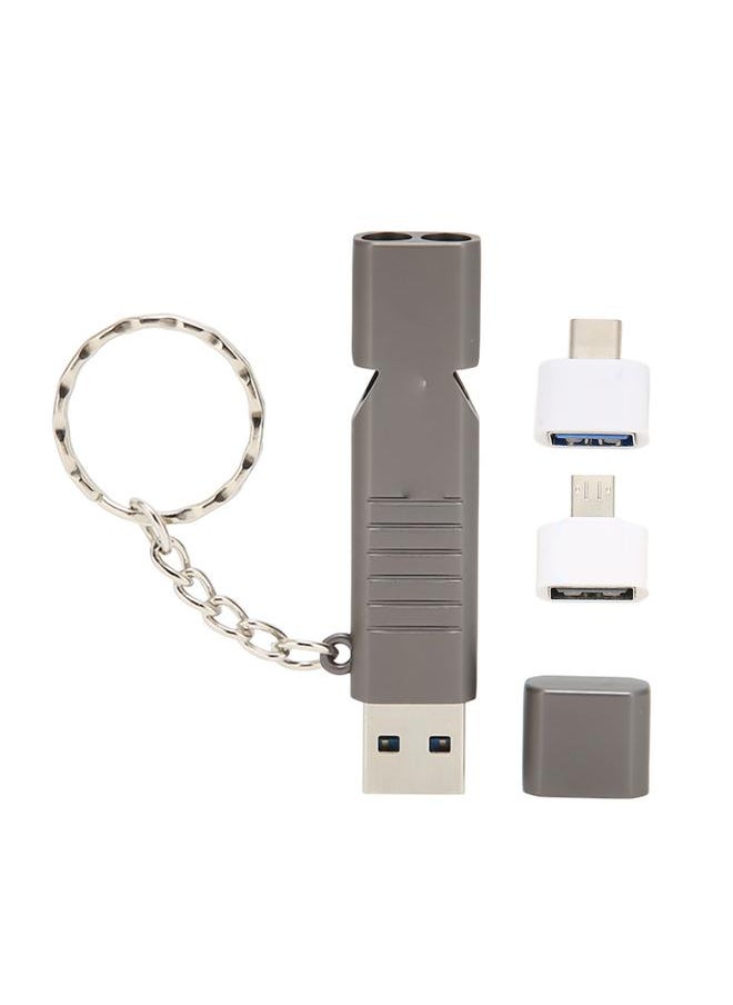 Thoraya - Whistle USB flash drive sos outdoor waterproof whistle USB flash drive USB3.0 flash memory stick high speed flash drive flash drive thumb drive zinc alloy with keychain 64GB black - Image 1