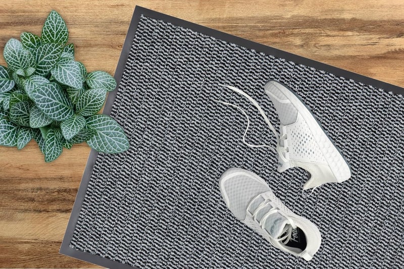 ANDIAMO dirt trapper door mat, non slip, washable, 100% polyamide, Colour:Grey, Size:60 x 80 cm - Image 2