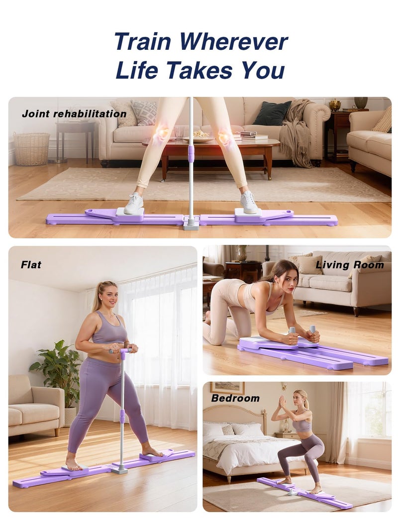 SolidFit Pliates Board with Handrail & Resistance Bands - 6-in-1 Multifunctional Anti-Slip Silent Pilates Reformer for Home Workout Portable Pilates Machine for Full Body Workout Indoor & Outdoor - Image 4