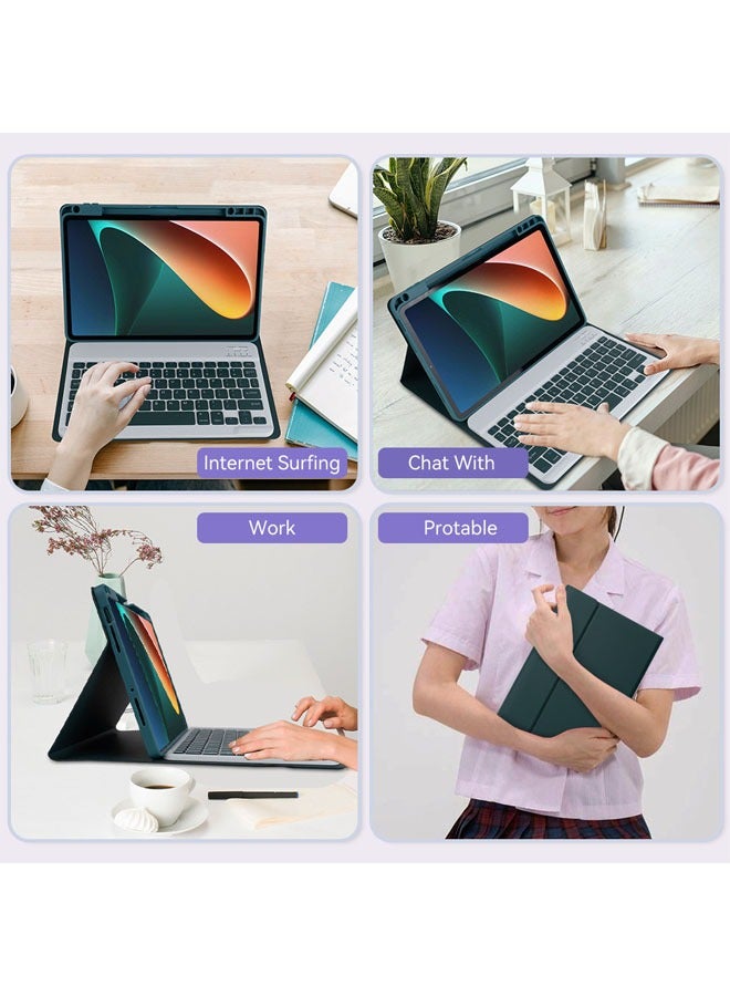 general Compatible with Huawei MatePad 11 2023 Keyboard Case with Detachable Wireless Bluetooth Keyboard + Pen Holder Case - Image 5