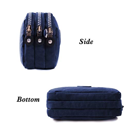 Valexbia Small Women Crossbody Phone Bag Lightweight Crossbody Shoulder Bag 3 Layers Phone Pouch Bags with Detachable Adjustable Wide Strap Waterproof Sling Handbags for Ladies(Blue) - Image 4