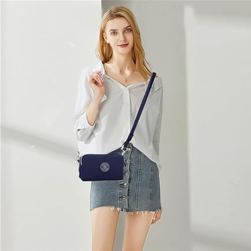 Valexbia Small Women Crossbody Phone Bag Lightweight Crossbody Shoulder Bag 3 Layers Phone Pouch Bags with Detachable Adjustable Wide Strap Waterproof Sling Handbags for Ladies(Blue) - Image 2